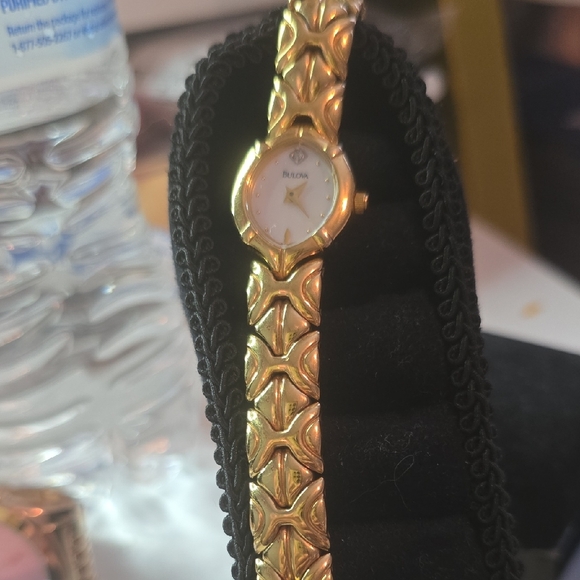 Bulova Women's Gold Watch with White Dial - Picture 1 of 1